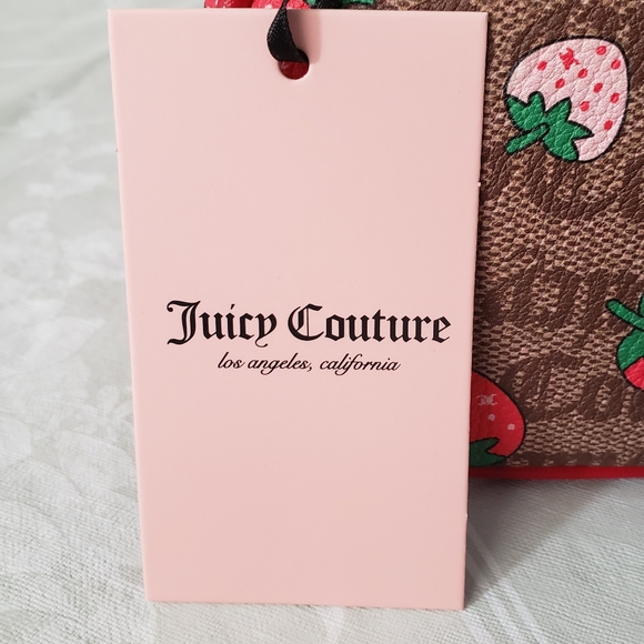 Juicy Couture Freshly Picked Strawberry Shoulder Bag Chestnut Chino/Cool Red NWT - Picture 12 of 16